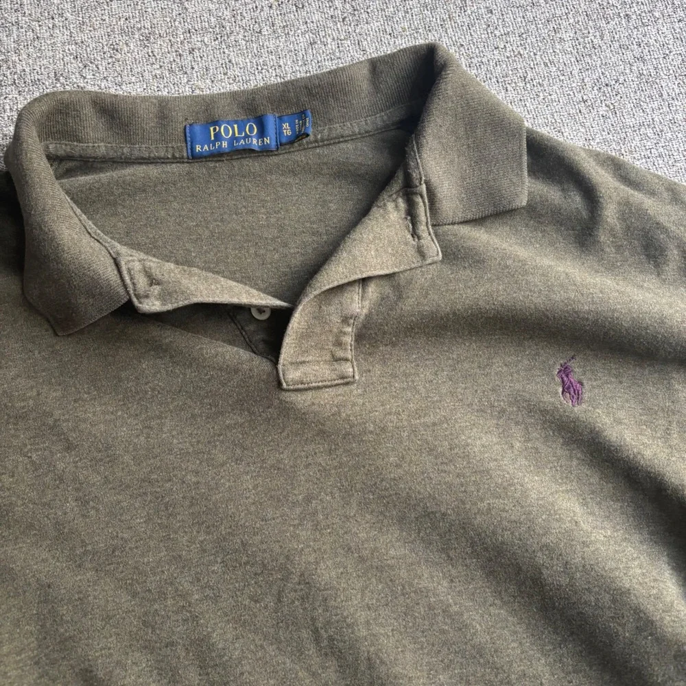Polo Ralph Lauren Polo Shirt Mens XL Classic Fit Olive Green Purple Pony